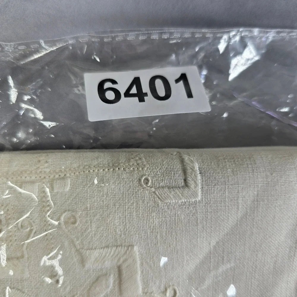 Vintage‎ White Hand Embroidered Linen Square Tablecloth 32x33 Openwork Hemstitch